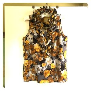 J. Crew sleeveless ruffle blouse.